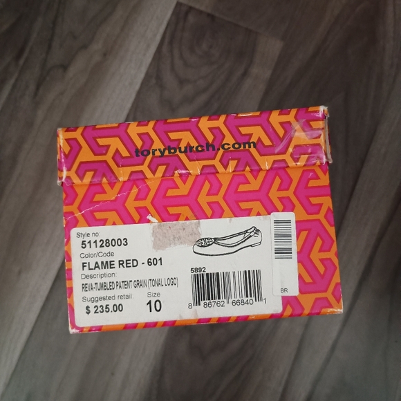 Tory Burch Flame Red Flats Size 10 - Picture 9 of 10